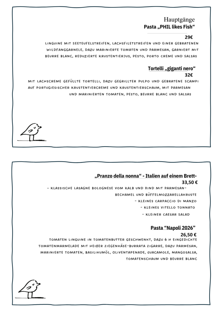 Speisekarte - die Gute Heimat Heinsberg